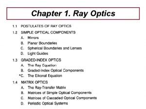 Ray transfer matrix thin lens derivation