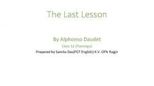 The last lesson introduction