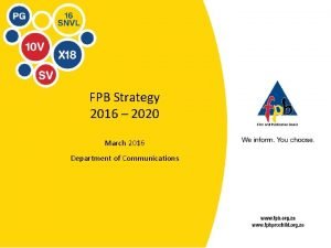 FPB Strategy 2016 2020 March 2016 Department of