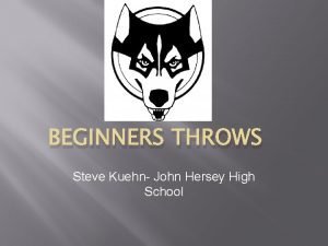 BEGINNERS THROWS Steve Kuehn John Hersey High School