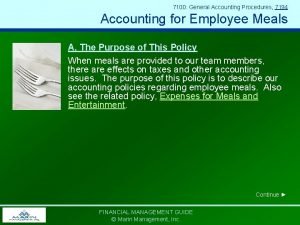 7100 General Accounting Procedures 7194 Accounting for Employee