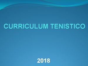 CURRICULUM TENISTICO 2018 DATOS PERSONALES NOMBRE RODOLFO CATALAN