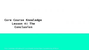 Conclusion of types of knowledge