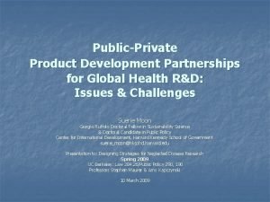 Product development partnerships
