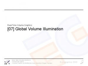 RealTime Volume Graphics 07 Global Volume Illumination REALTIME