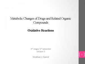 Metabolic Changes of Drugs and Related Organic Compounds