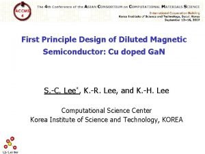 First Principle Design of Diluted Magnetic Semiconductor Cu