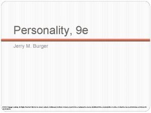 Personality 9 e Jerry M Burger 2016 Cengage