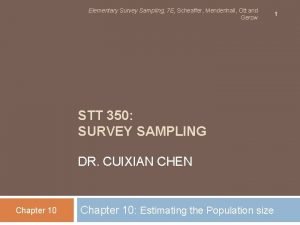 Elementary Survey Sampling 7 E Scheaffer Mendenhall Ott