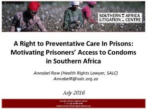 A Right to Preventative Care In Prisons Motivating