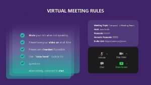 VIRTUAL MEETING RULES Meeting Topic Companys Meeting Room