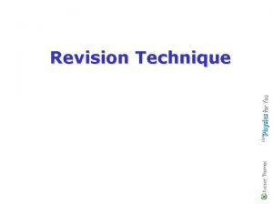 Revision learning objectives