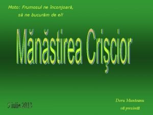 Manastirea criscior