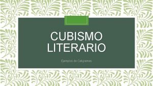 Que es el cubismo literario