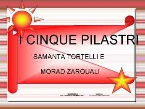 I CINQUE PILASTRI SAMANTA TORTELLI E MORAD ZAROUALI