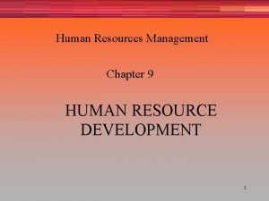 Chapter 9 human resources management