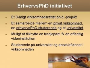 Erhvervs Ph D initiativet Et 3 rigt virksomhedsrettet