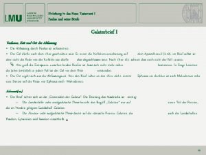 Einleitung in das Neue Testament I Paulus und
