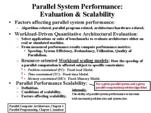 Factors affecting performance of parallel algorithm