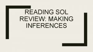What is inference in reading What is inference in reading