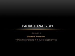 Packet analysis techniques
