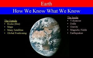Earth How We Know What We Know The