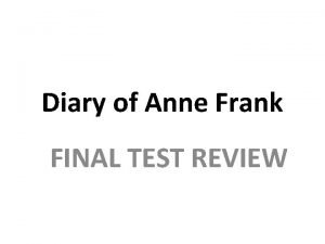 Anne frank diary