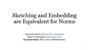 Sketching and Embedding are Equivalent for Norms Alexandr