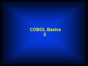 Cobol level numbers