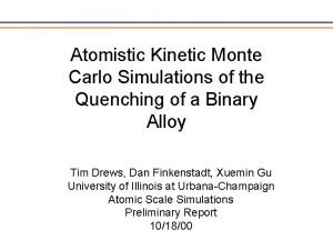 Atomistic Kinetic Monte Carlo Simulations of the Quenching
