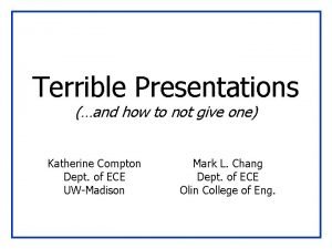 Terrible Presentations and how to not give one