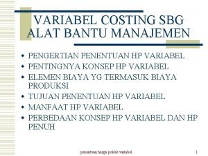 Contoh soal variabel costing dan jawabannya