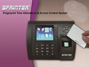 Fingerprint Time Attendance Access Control System Fingerprint Time