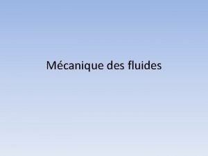 Mcanique des fluides Partie 1 La tension superficielle