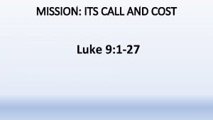 Luke 9:1-6 reflection