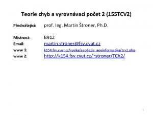 Teorie chyb a vyrovnvac poet 2 155 TCV