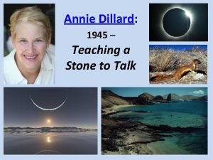 Annie Dillard 1945 Teaching a Stone to Talk