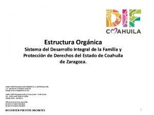 Estructura Orgnica Sistema del Desarrollo Integral de la