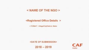 Ngo profile format in word