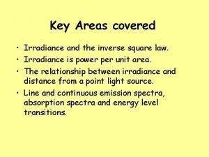 Inverse square law irradiance