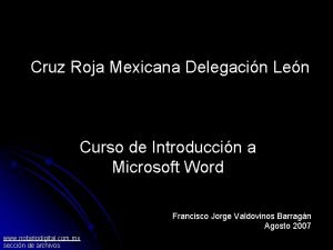 Cruz Roja Mexicana Delegacin Len Curso de Introduccin
