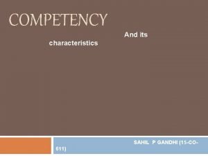 Characteristics of competency