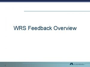 Wrs feedback