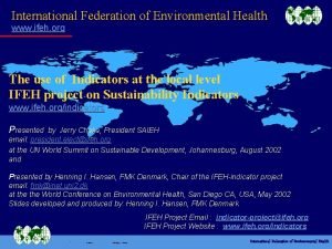 International federation of environmental health