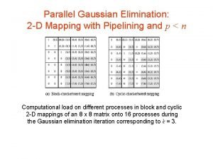 Parallel gaussian elimination