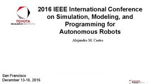 CONFIDENTIAL 2016 IEEE International Conference on Simulation Modeling