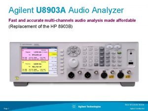U8903a audio analyzer