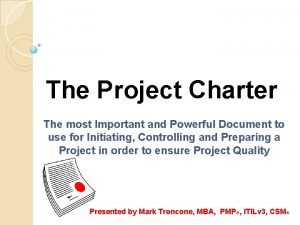 Project charter sections