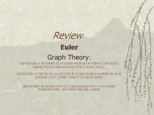 Review Euler Graph Theory DEFINITION A NETWORK IS