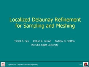 Localized Delaunay Refinement for Sampling and Meshing Tamal